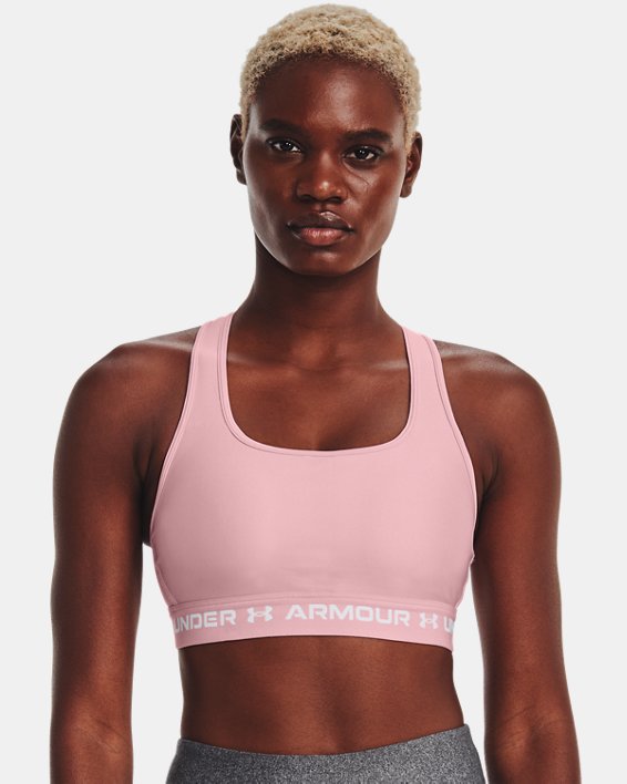 Damen Sport-BH Armour® Mid Crossback, Pink, pdpMainDesktop image number 0
